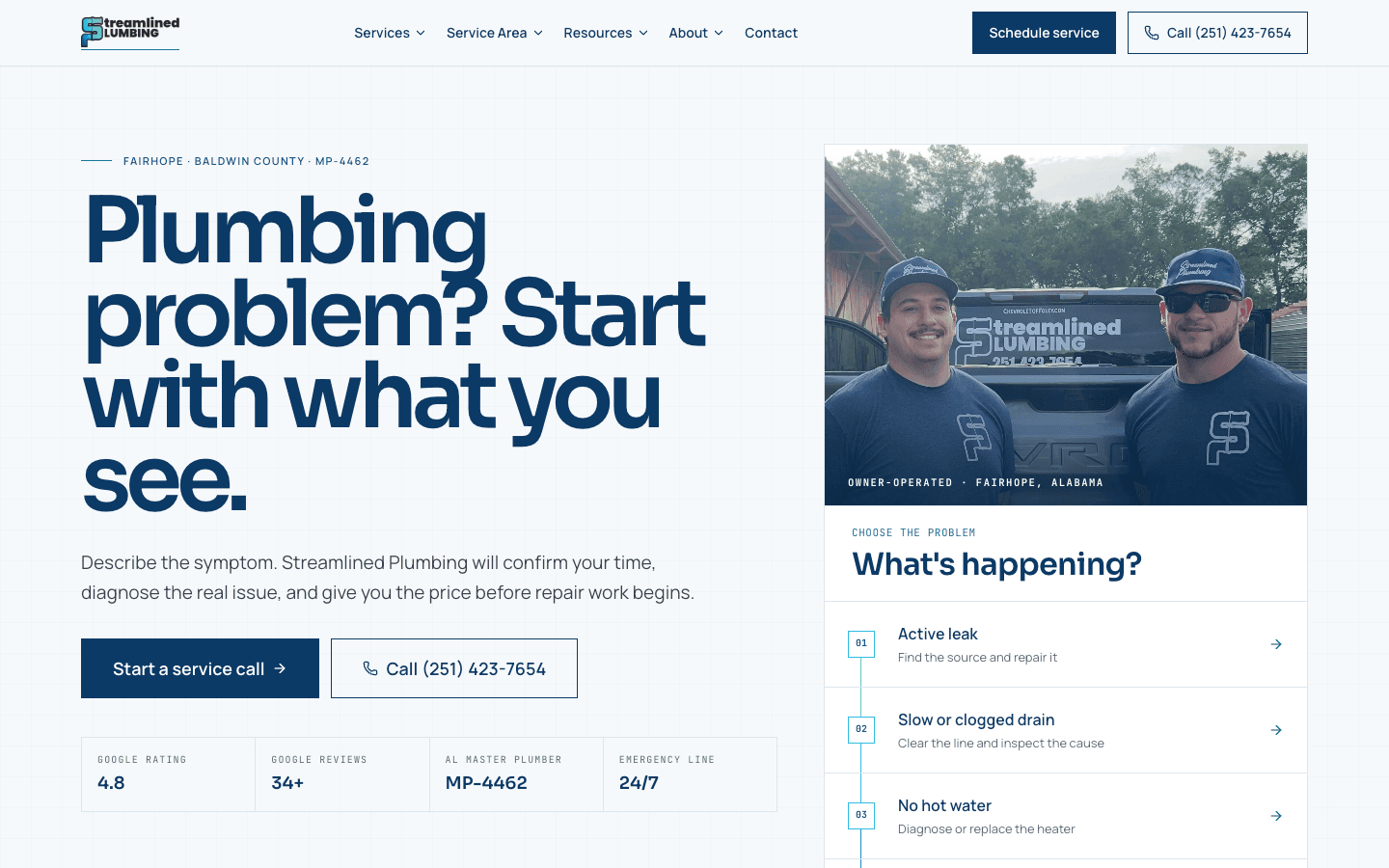 Streamlined Plumbing — homepage